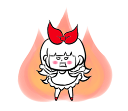 girl of red ribbon simple version sticker #6238761