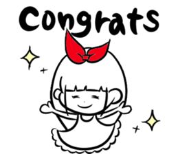 girl of red ribbon simple version sticker #6238765
