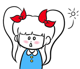 girl of red ribbon simple version sticker #6238766