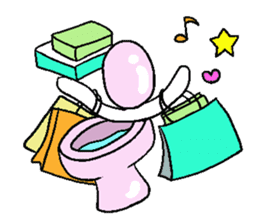 Kawaii Cheerful Toilet Bowls new sticker #6239932