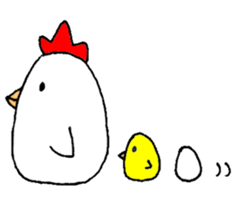A chicken and chick and egg sticker sticker #6240328