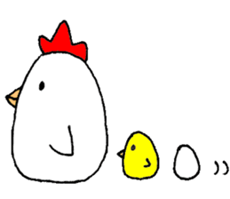 A chicken and chick and egg sticker sticker #6240328