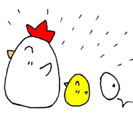 A chicken and chick and egg sticker sticker #6240329
