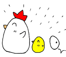 A chicken and chick and egg sticker sticker #6240329