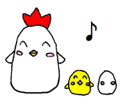 A chicken and chick and egg sticker sticker #6240330