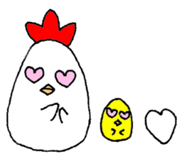 A chicken and chick and egg sticker sticker #6240331
