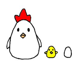 A chicken and chick and egg sticker sticker #6240332