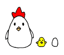 A chicken and chick and egg sticker sticker #6240332