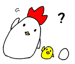 A chicken and chick and egg sticker sticker #6240333