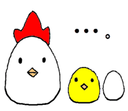 A chicken and chick and egg sticker sticker #6240334
