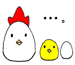 A chicken and chick and egg sticker sticker #6240334