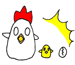 A chicken and chick and egg sticker sticker #6240335