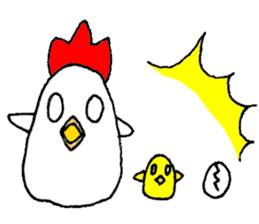 A chicken and chick and egg sticker sticker #6240335