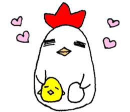 A chicken and chick and egg sticker sticker #6240344