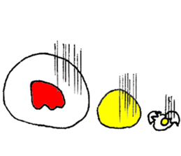 A chicken and chick and egg sticker sticker #6240347