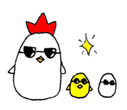 A chicken and chick and egg sticker sticker #6240349
