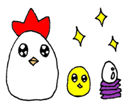 A chicken and chick and egg sticker sticker #6240350