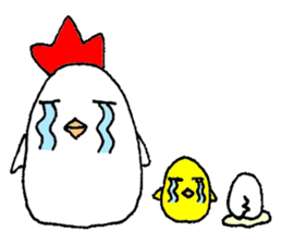 A chicken and chick and egg sticker sticker #6240351