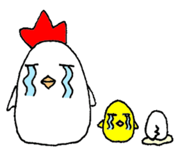 A chicken and chick and egg sticker sticker #6240351