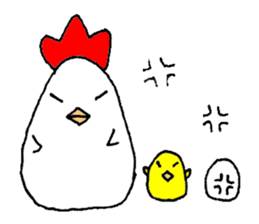 A chicken and chick and egg sticker sticker #6240352