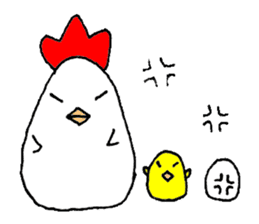 A chicken and chick and egg sticker sticker #6240352