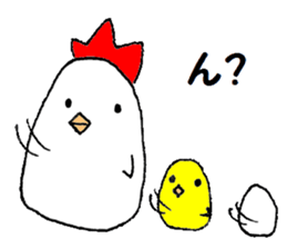 A chicken and chick and egg sticker sticker #6240354