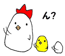 A chicken and chick and egg sticker sticker #6240354
