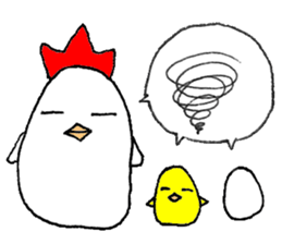 A chicken and chick and egg sticker sticker #6240355