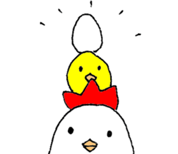 A chicken and chick and egg sticker sticker #6240356