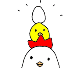 A chicken and chick and egg sticker sticker #6240356