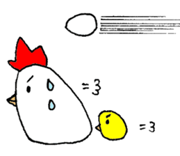 A chicken and chick and egg sticker sticker #6240362