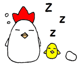 A chicken and chick and egg sticker sticker #6240363