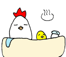 A chicken and chick and egg sticker sticker #6240364