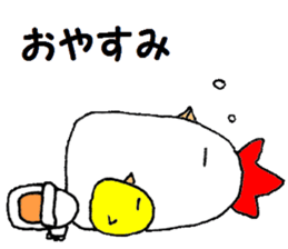 A chicken and chick and egg sticker sticker #6240366