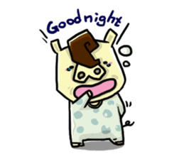 Mr. Pig and his darling bear sticker #6244673