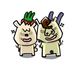 Mr. Pig and his darling bear sticker #6244685