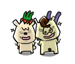 Mr. Pig and his darling bear sticker #6244685