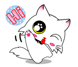 Gigi little white cat sticker #6247109