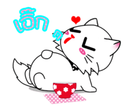 Gigi little white cat sticker #6247139