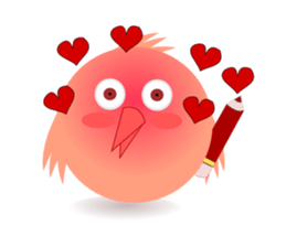 pink little chick ' googgai ' sticker #6248155