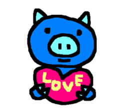 The Blue Pig of Happiness sticker #6249081