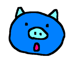 The Blue Pig of Happiness sticker #6249086