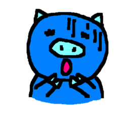 The Blue Pig of Happiness sticker #6249087