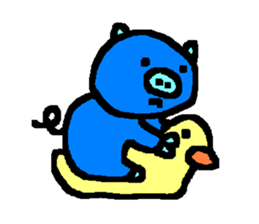 The Blue Pig of Happiness sticker #6249099