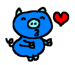 The Blue Pig of Happiness sticker #6249101