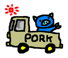 The Blue Pig of Happiness sticker #6249106