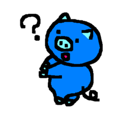 The Blue Pig of Happiness sticker #6249108