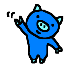 The Blue Pig of Happiness sticker #6249109