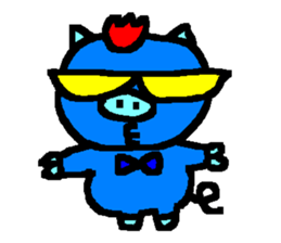 The Blue Pig of Happiness sticker #6249113