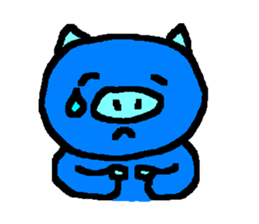 The Blue Pig of Happiness sticker #6249115
